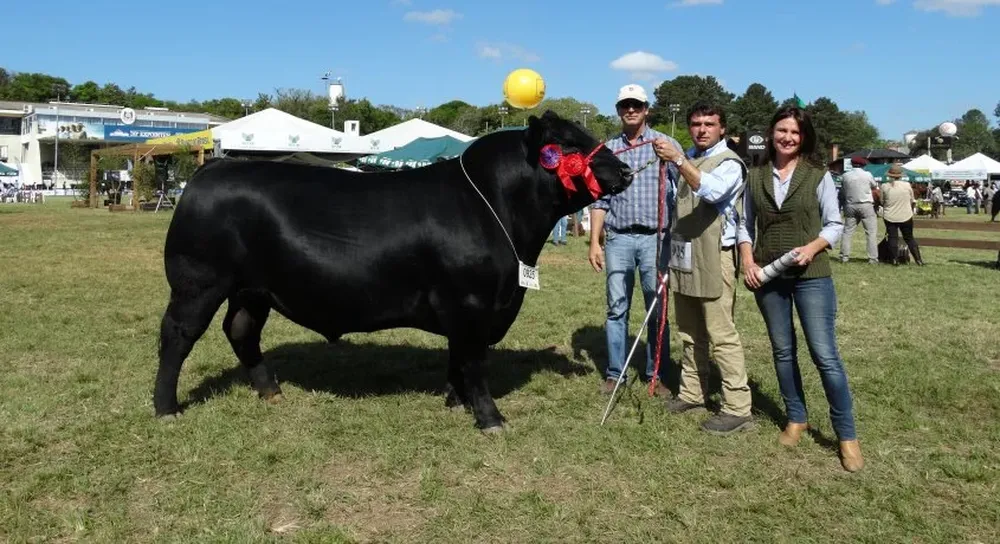 Carlos Guinovart, Francisco y María Mattos junto al Reservado Campeón