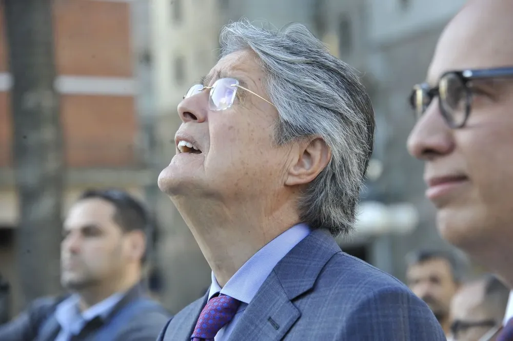 El presidente ecuatoriano Guillermo Lasso en Uruguay. (Archivo)