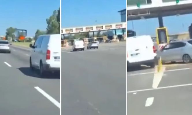 Autopista Buenos Aires-La Plata: dos conductores discutieron, iniciaron una persecución y casi chocan en el peaje