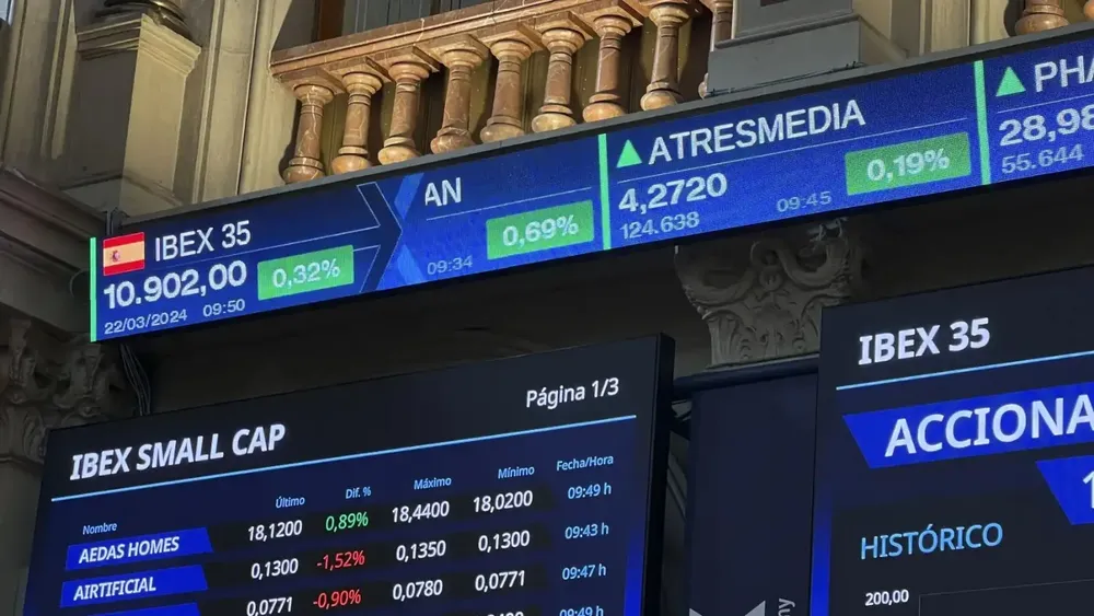 Panel de la Bolsa de Comercio de Madrid