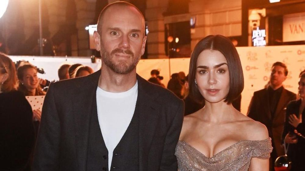 La actriz Lily Collins con su marido, el director y guionista Charlie McDowell.
