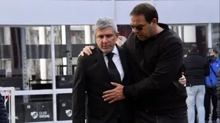 Alejandro Balbi, presidente de Nacional e Ignacio Ruglio, titular de Peñarol