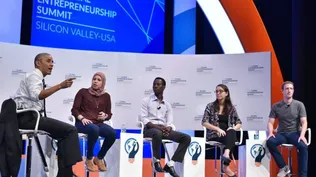 Barack Obama junto a Mark Zuckerberg y emprendedores