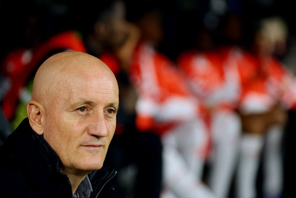 Pablo Repetto, DT de Santa Fe, en el partido ante Platense en Vicente López