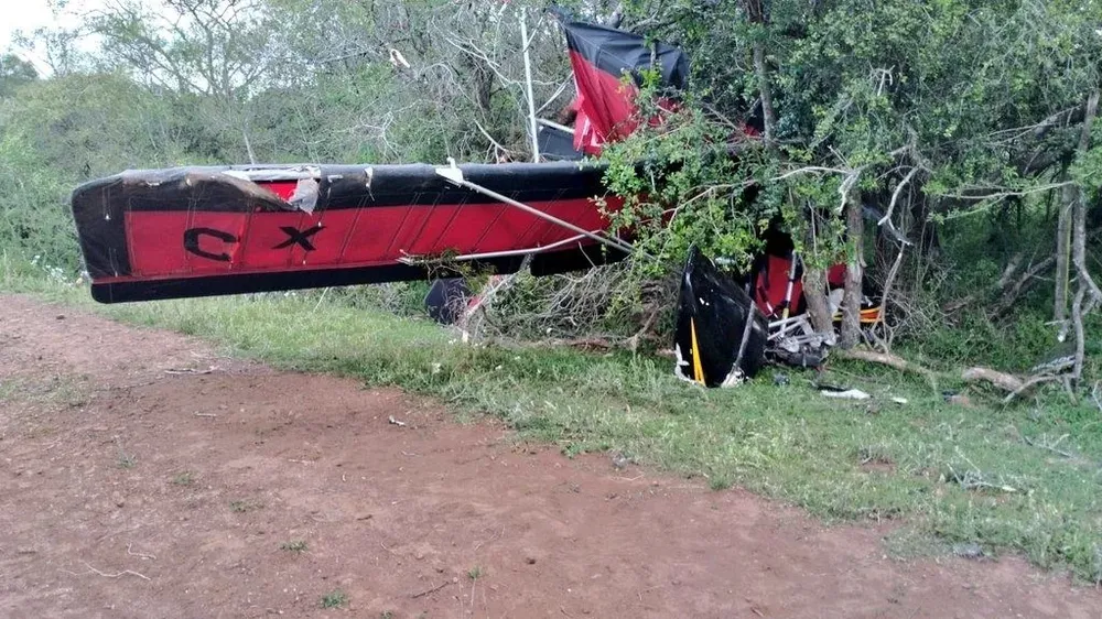 Así quedó la aeronave estrellada