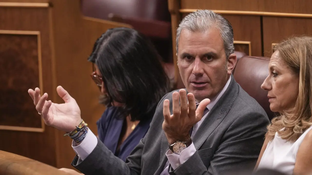 El diputado de Vox Javier Ortega Smith en el Congreso de los Diputados. EFE.