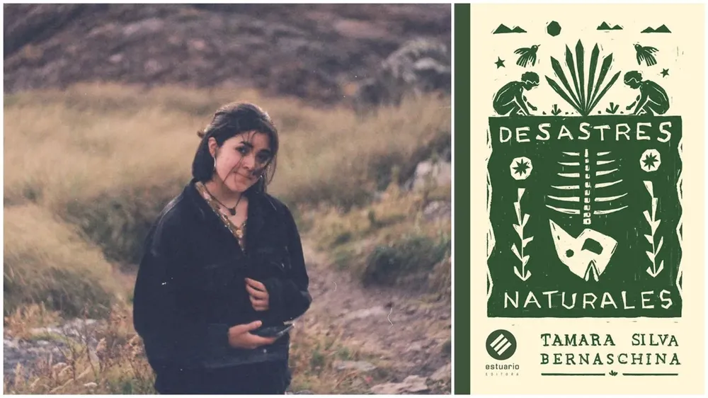Tamara Silva Bernaschina y la portada de su libro