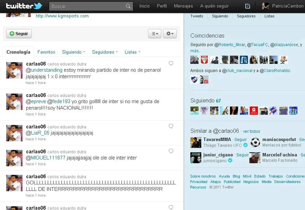 El brasileño de Nacional celebró el gol de Inter ante Peñarol