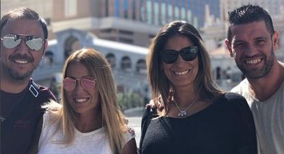 Álvaro Recoba junto a su esposa, Lorena Perrone y Antonio Pacheco junto a su pareja Valentina, cuando disfrutaron de unas vacaciones juntos