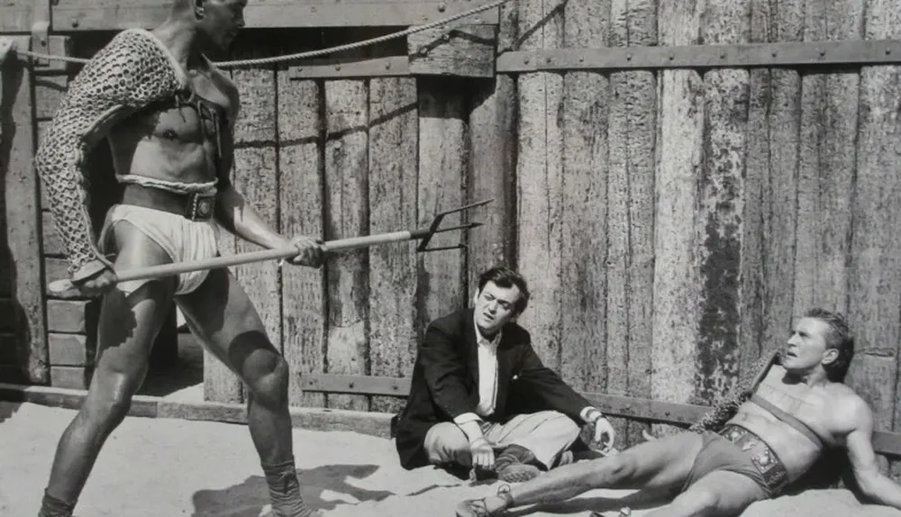 Douglas y Kubrick, durante el rodaje de Espartaco