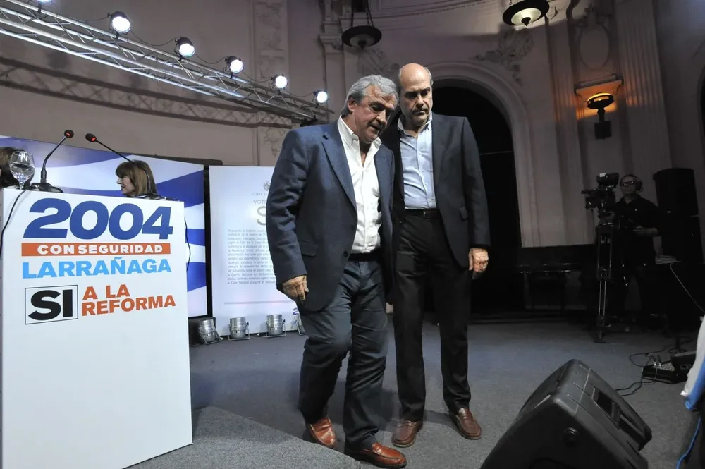 Jorge Larrañaga y Pablo Abdala durante la campaña electoral de 2019