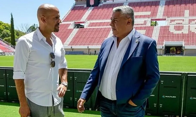 Juan Sebastián Verón y el Chiqui Tapia