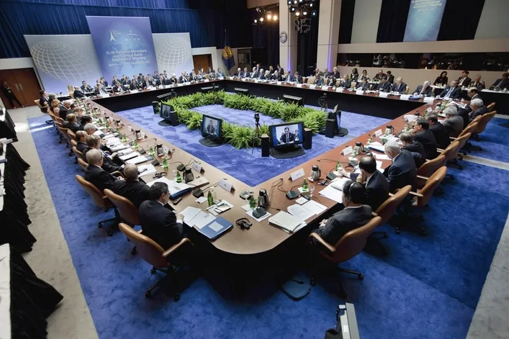 Ministros de finanzas y gobernadores de bancos del G20 reunidos en Washington