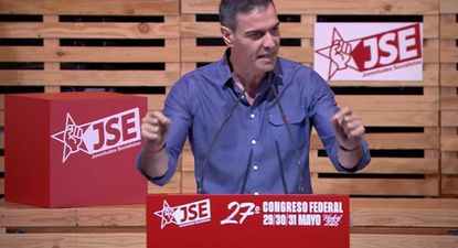 El presidente del Gobierno, Pedro Sánchez, en el Congreso de Juventudes Socialistas en Madrid.