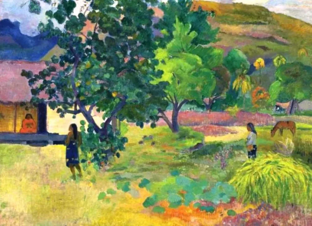 Te Fare (La maison) (año 1892), del pintor francés Paul Gauguin
