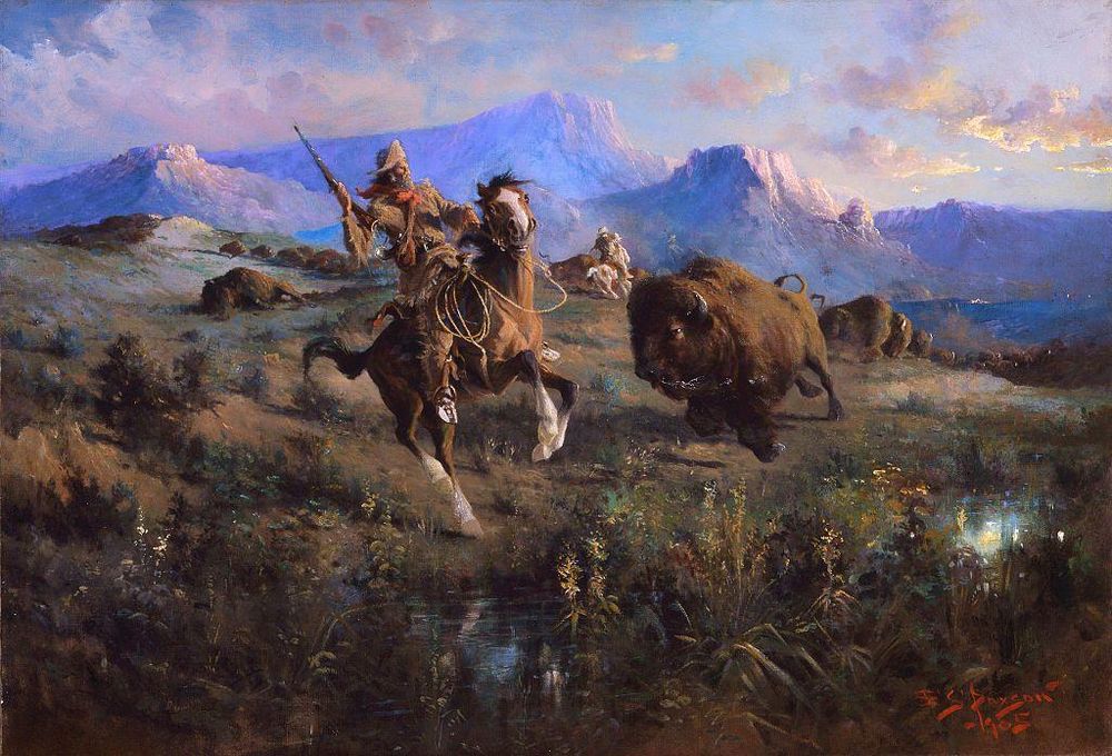 El uso de las armas de fuego hizo que la caza de bisontes pasara de ser una actividad artesanal, a una gran industria comercial.