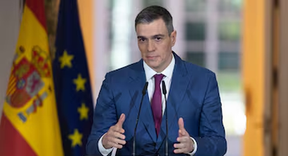 Pedro Sánchez en su discurso tras tomarse cinco días de reflexión.