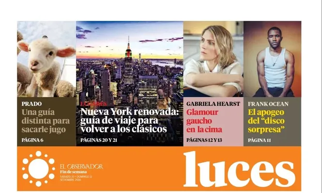 Primera tapa de Luces, del 10 de setiembre de 2016