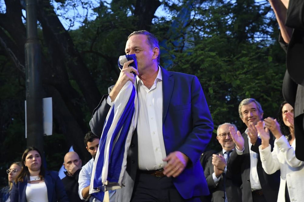Delgado en el acto de cierre de campaña