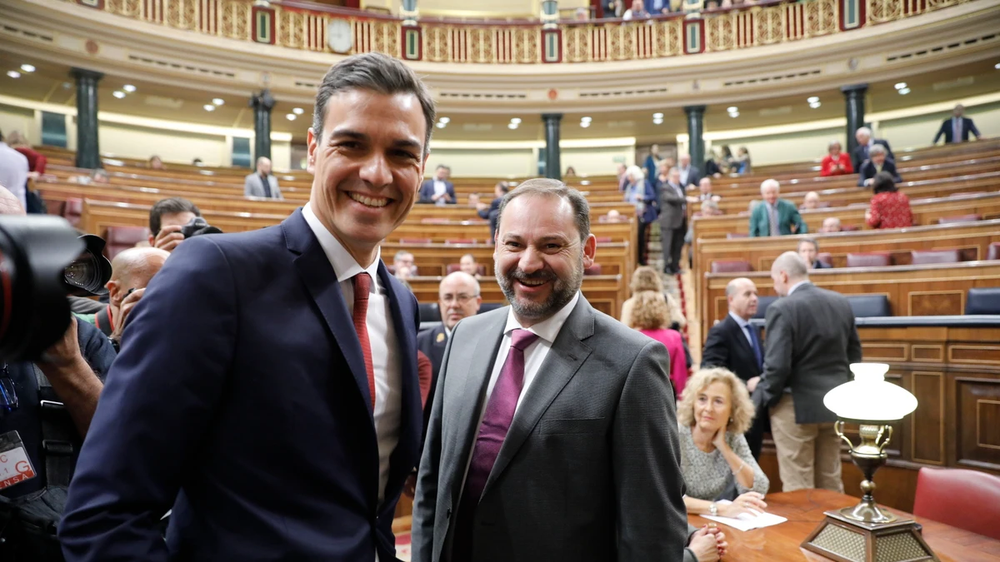 Pedro Sánchez, presidente del Gobierno español y José Luis Ábalos.&nbsp;