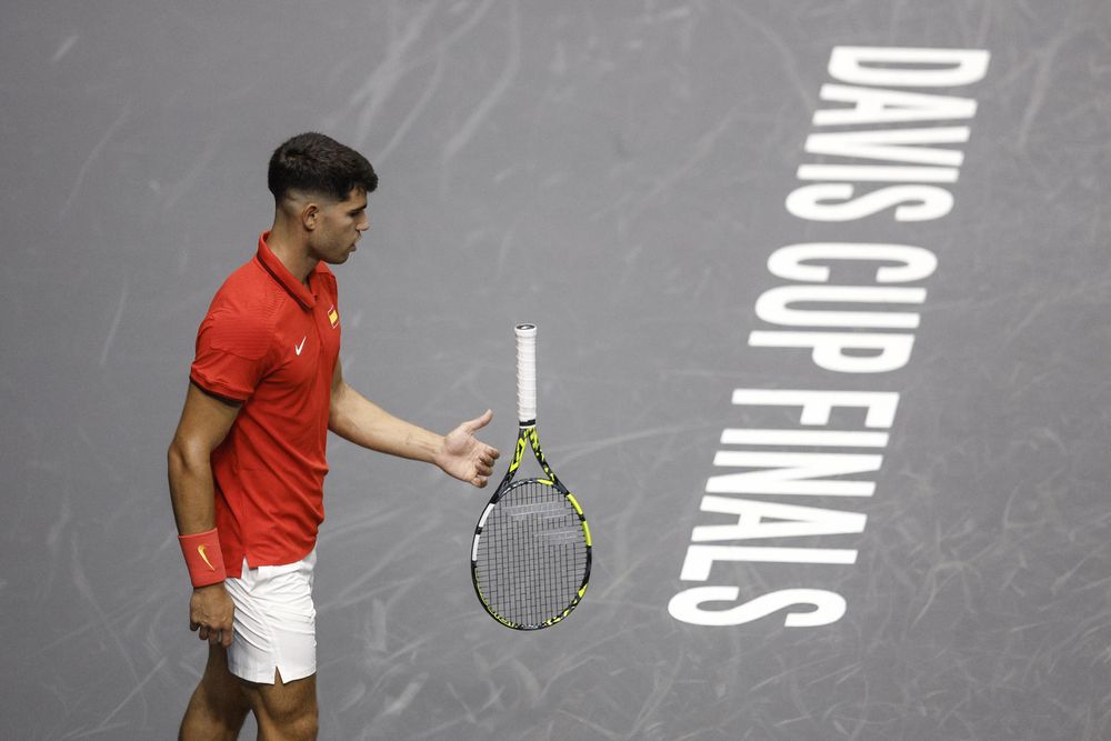 Carlos Alcaraz en la Copa Davis.