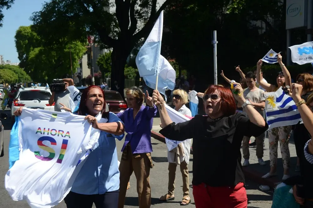 Festejos tras el triunfo de Luis Lacalle Pou en 2019