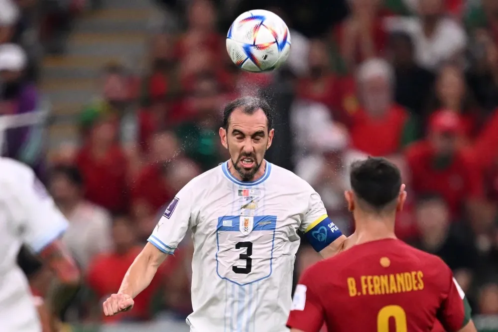 Godín en su último partido, ante Portugal