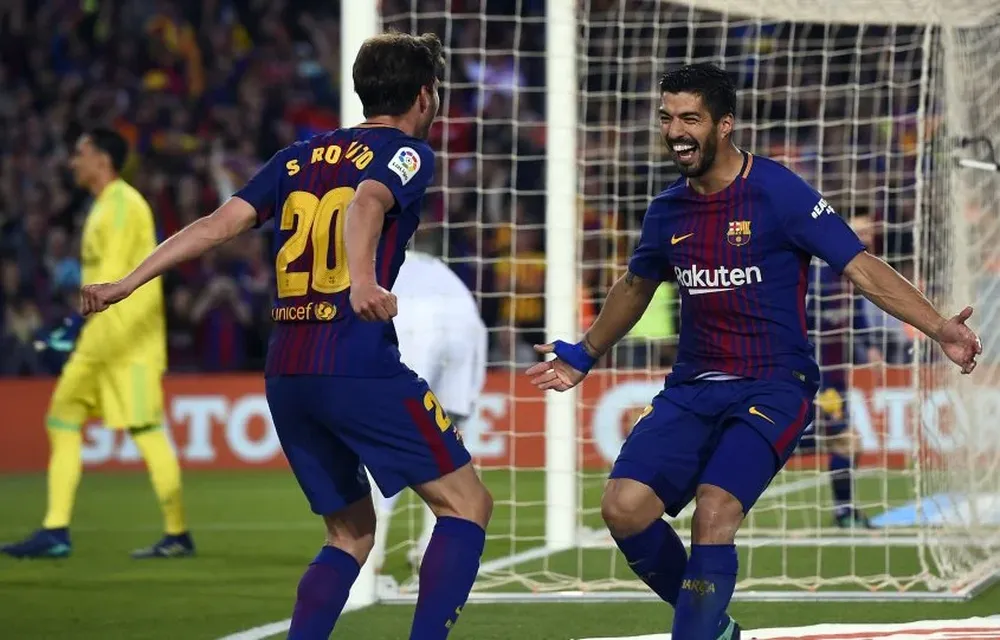 Sergi Roberto y Luis Suárez