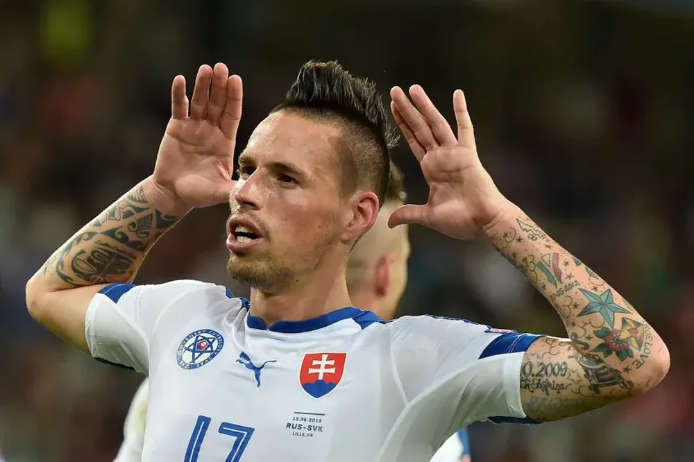 Así festejó su gol Hamsik