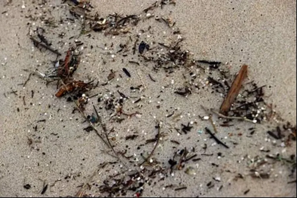 La playa de Doniños en Ferrol, afectada por el vertido de pellets de plásticos