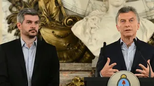 Marcos Peña, junto al ex presidente de Argentina. Mauricio Macri.