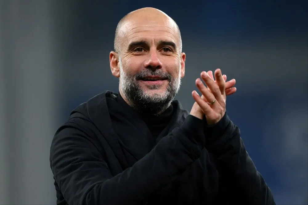 Guardiola en rueda de prensa.