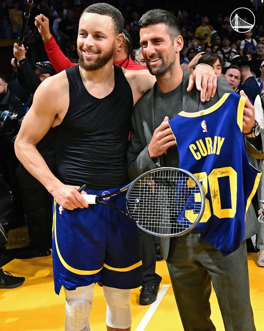 Stephen Curry y Novak Djokovic intercambiaron regalos