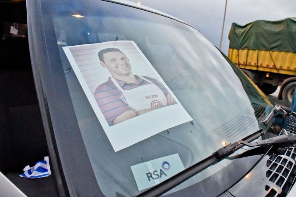 Jueves 27 de julio. El intendente de Canelones, Yamandú Orsi, conversa con los senadores Álvaro Delgado, Carlos Camy y Jorge Larrañaga, previo al Congreso de Intendentes en el que asumió como presidente del cuerpo José Luis Falero, intendente de San José.