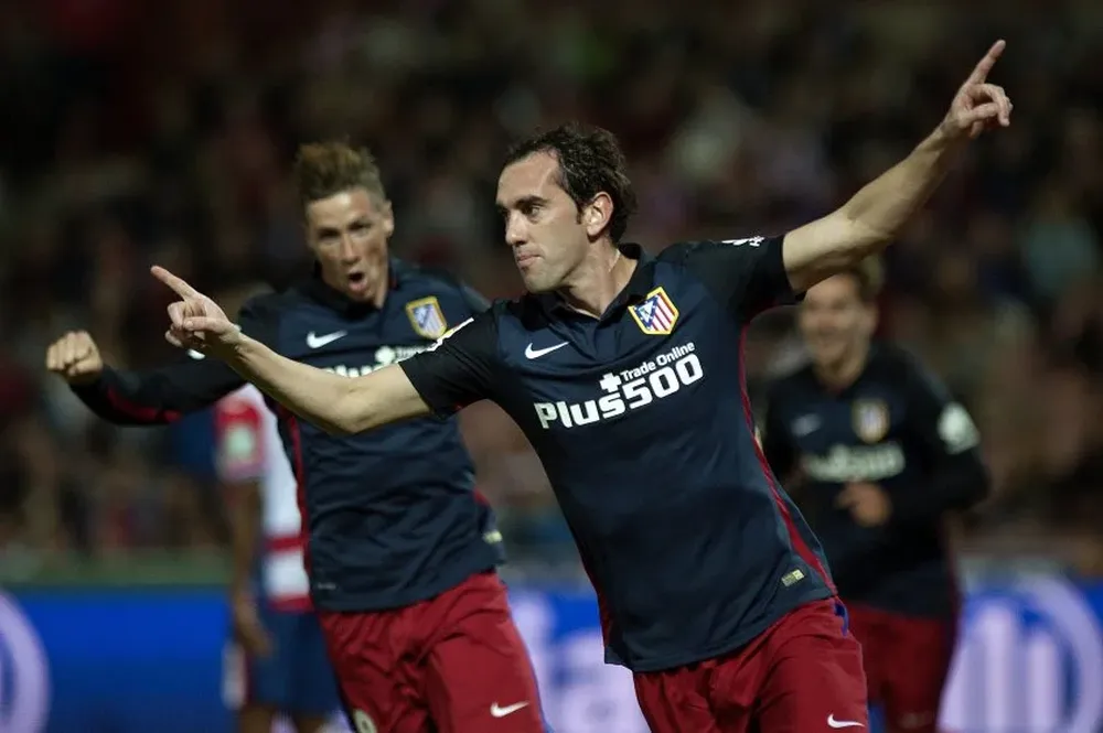 El festejo de Godín en el primer gol de Atlético de Madrid
