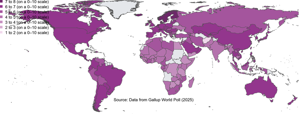 Ranking global de felicidad 2025