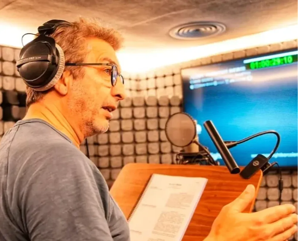 Darín en su nuevo rol de narrador de la hazaña de Argentina en el Mundial 2022.