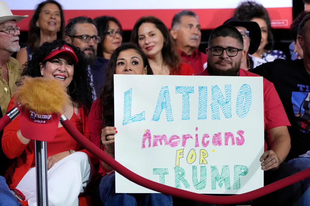 Latinos americanos for Trump, apoyo de los votantes latinos a Trump. AP