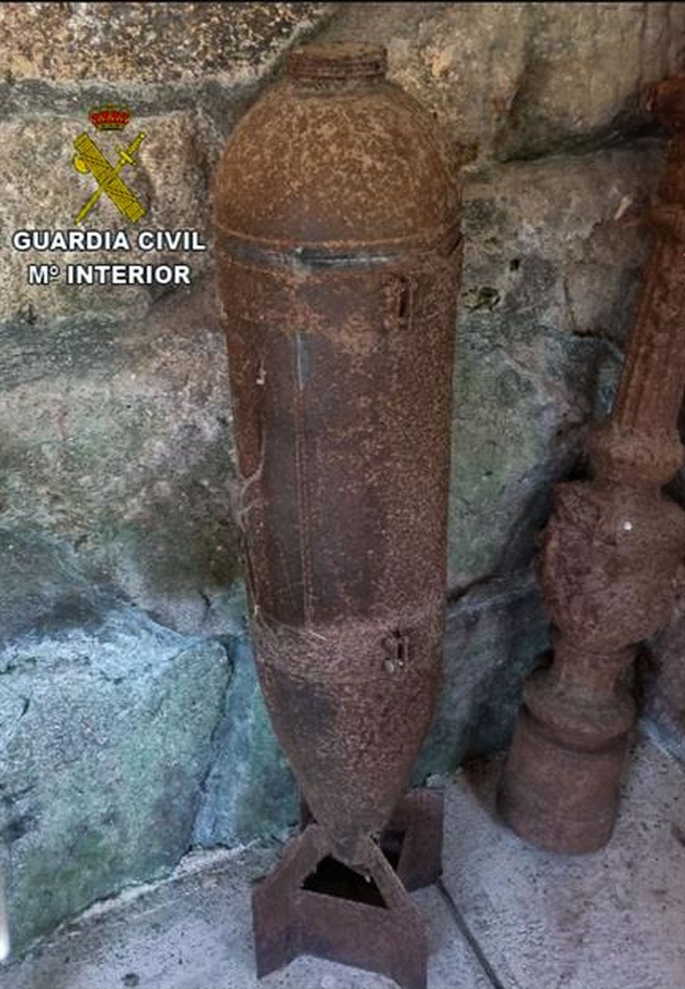 Bomba de la II Guerra Mundial aparecida en una vivienda de Mondariz