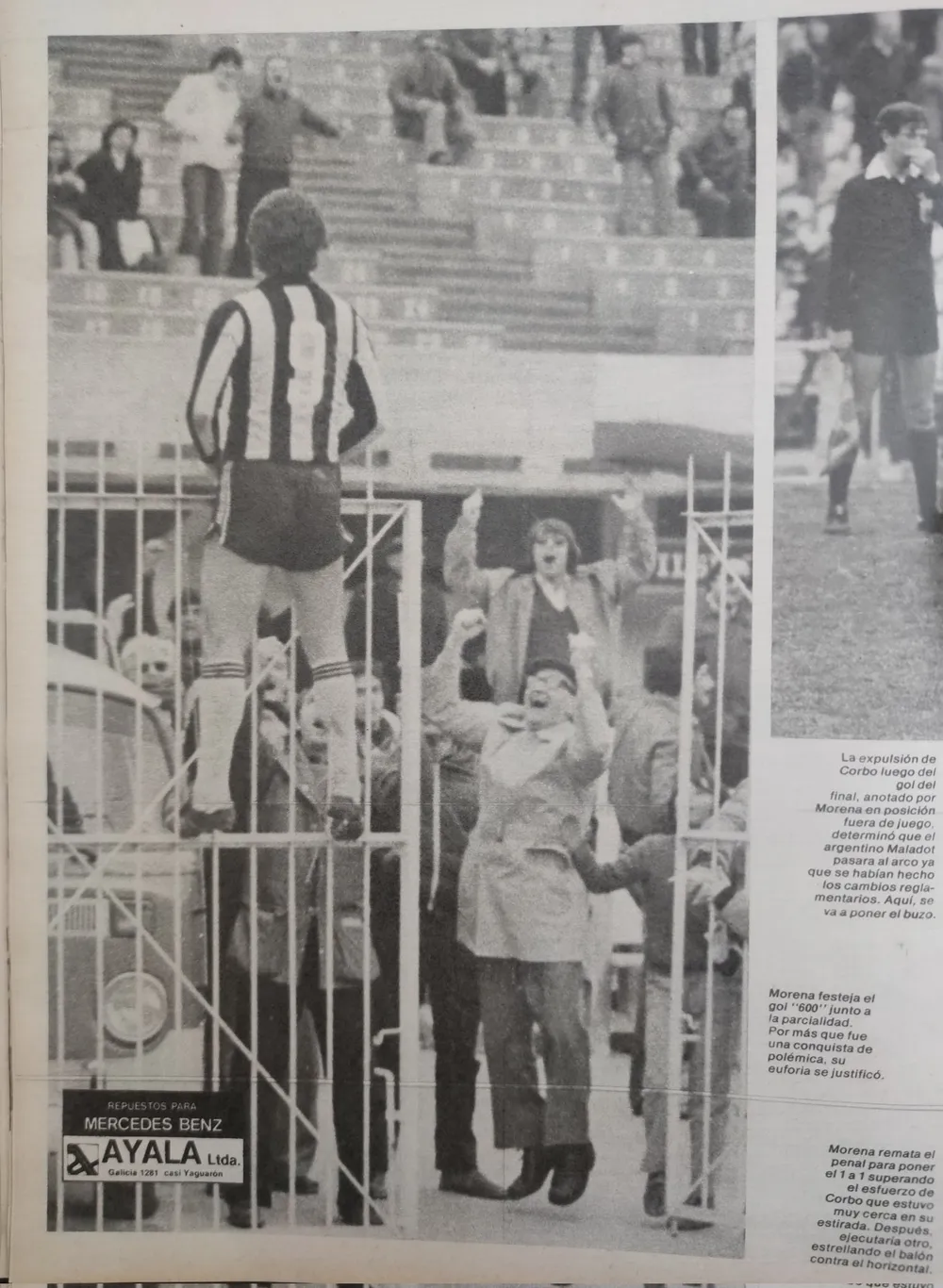 Fernando Morena patent&oacute; el festejo en el port&oacute;n de la Platea Am&eacute;rica y tras su gol 600, lo celebr&oacute; en ese lugar