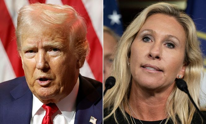 El presidente de EEUU Donald Trump y la congresista Marjorie Taylor Greene.