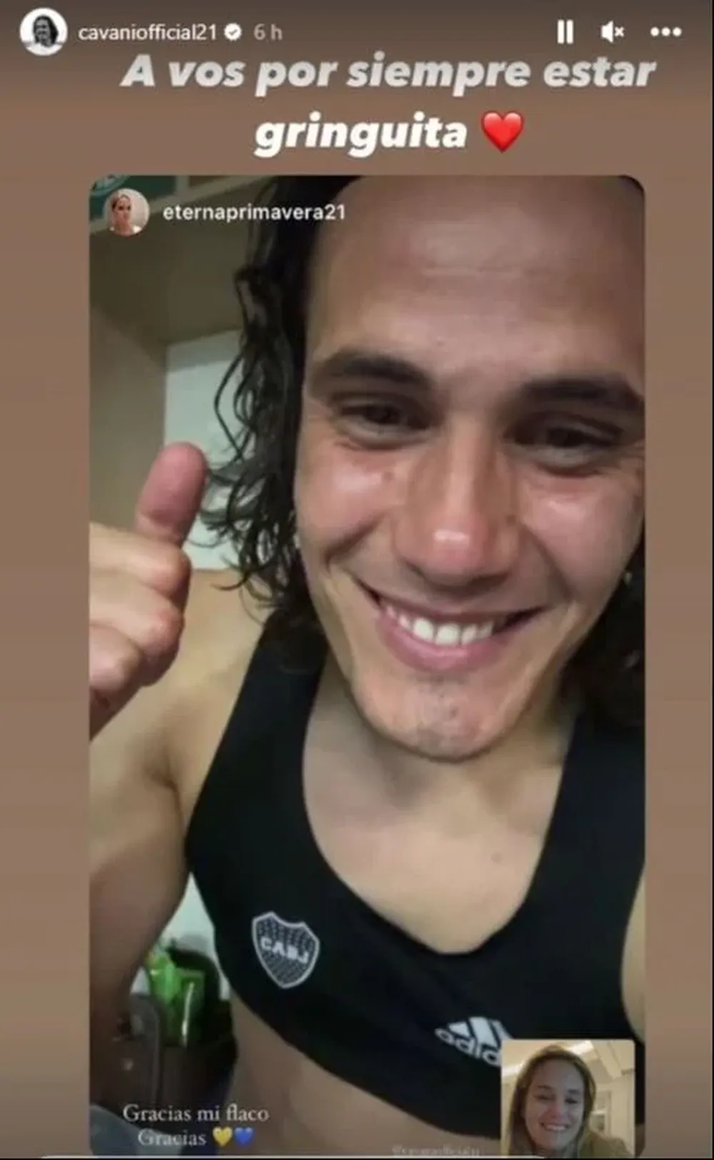 La dedicatoria para su pareja