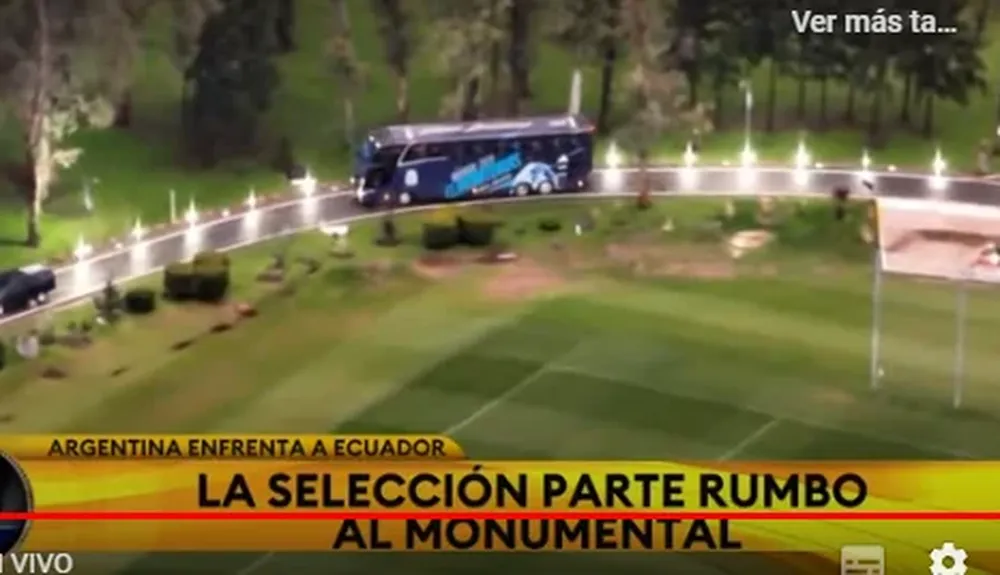 Imagen de TN de la partida del micro desde la AFA