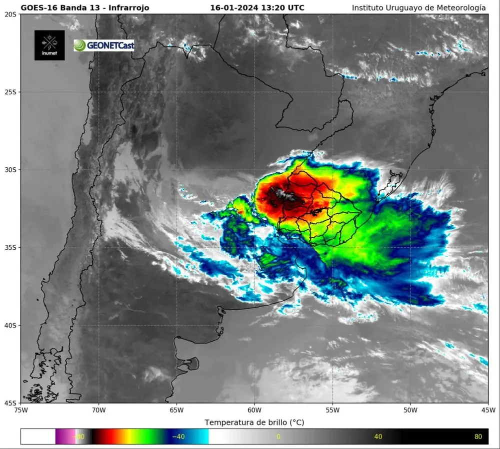 Racha de viento en Paysandú de 137,5 km/h