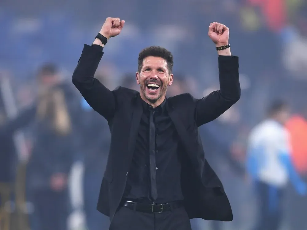 Simeone en rueda de prensa.