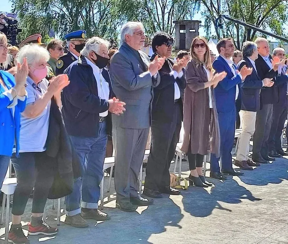 Acto en los jardines del Museo de las Malvinas, en Buenos Aires, este sábado