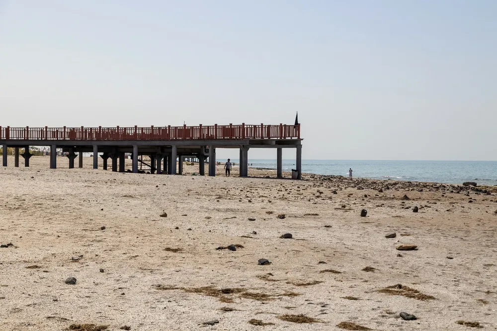 El resort de Araza, en Turkmenistán, con sus playas ya lejanas a un mar en retroceso.