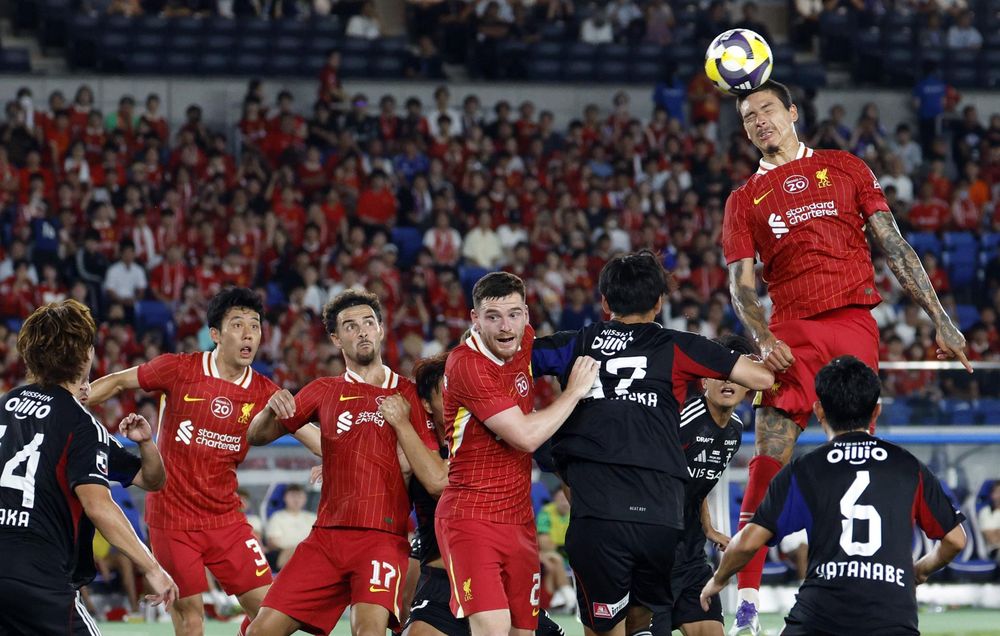 Darwin Núñez en el amistoso de Liverpool ante Yokohama Marinos