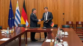 El ministro Paganini y su homólogo alemán del Ministerio Federal de Economía y Acción Climática, Robert Habeck