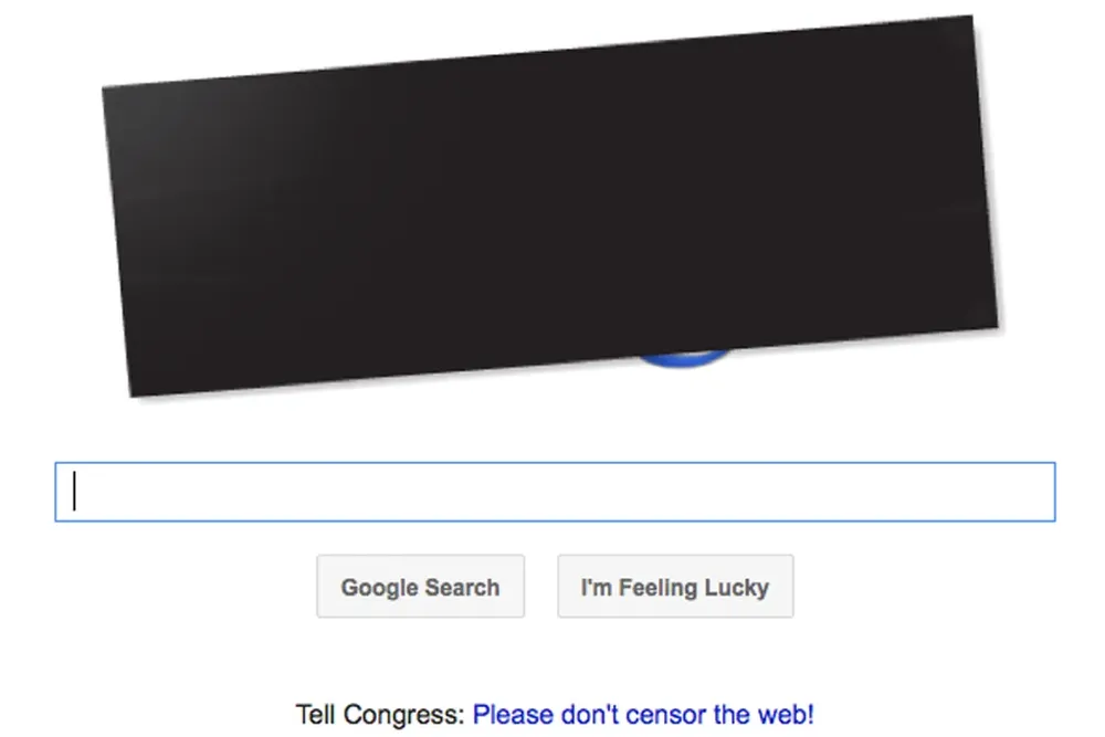 Google usó un doodle de censura para protestar por el proyecto de ley